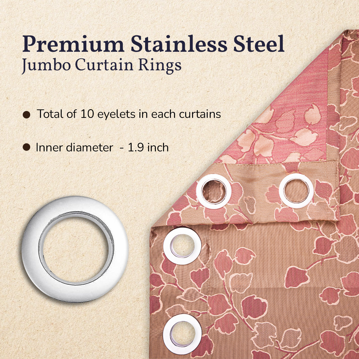 Pack of 2 Curtains - Geometric & Abstract Design Cream