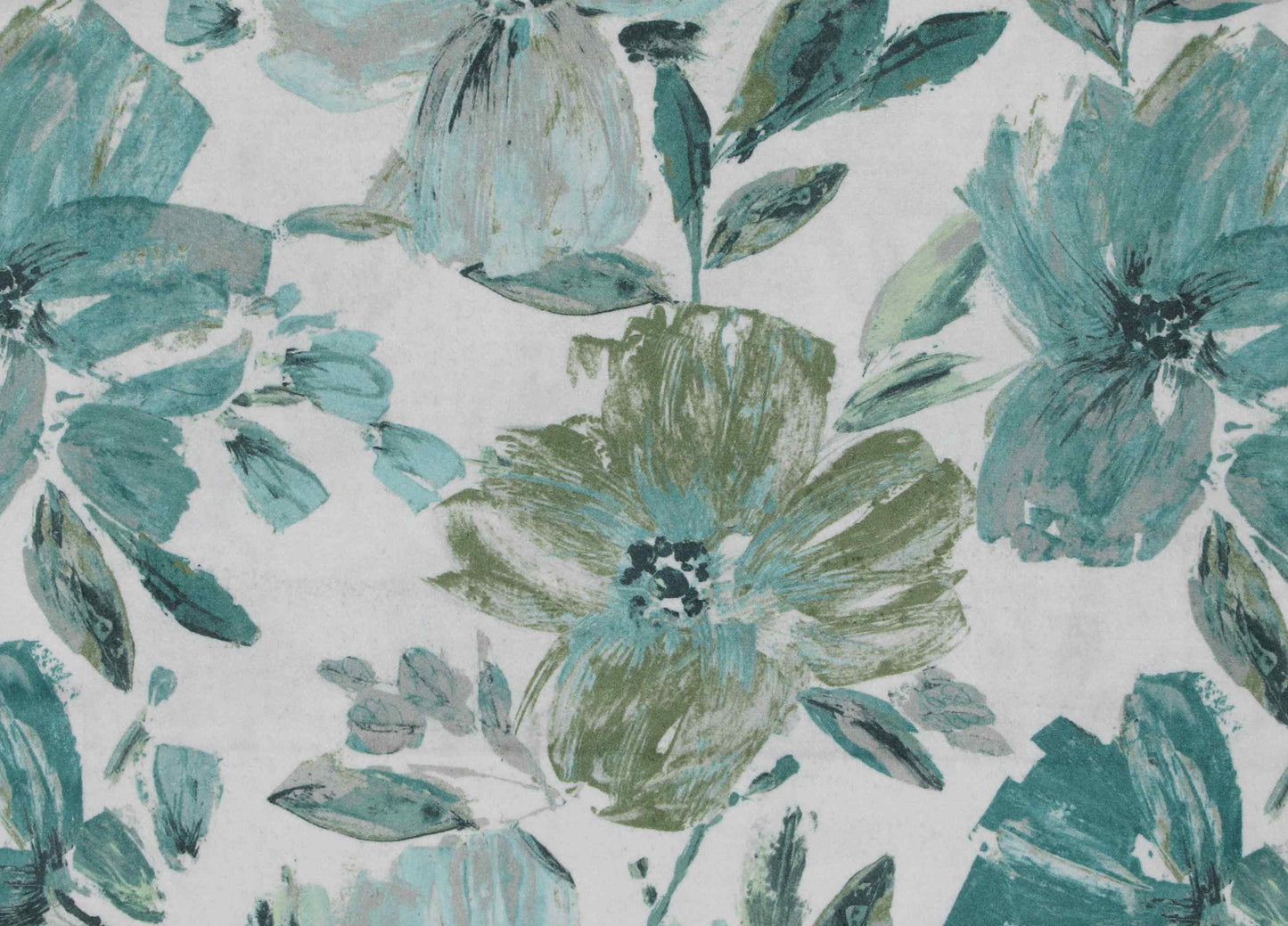 Self Design Big Flower Velvet Type Curtain - Green