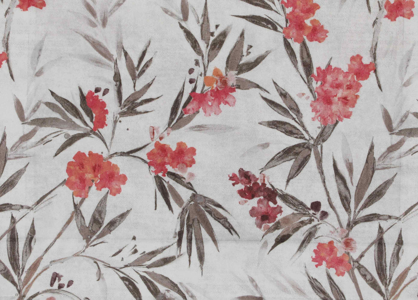 Self Design Branch Leaf Velvet Type Curtain - Orange
