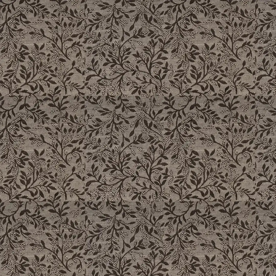 Small Leaf Design Curtain - Coffee Brown