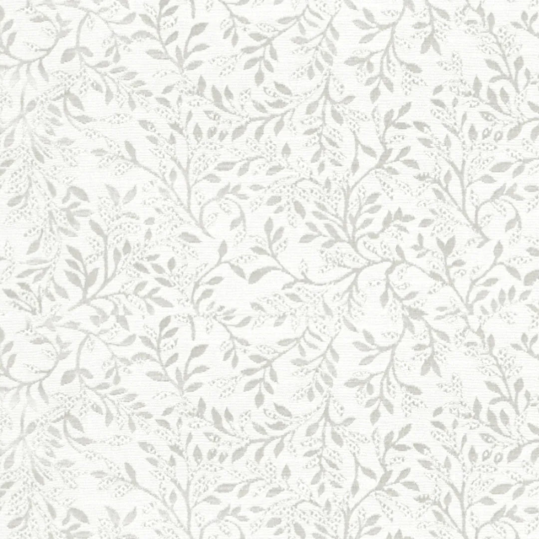 Small Leaf Design Curtain - White