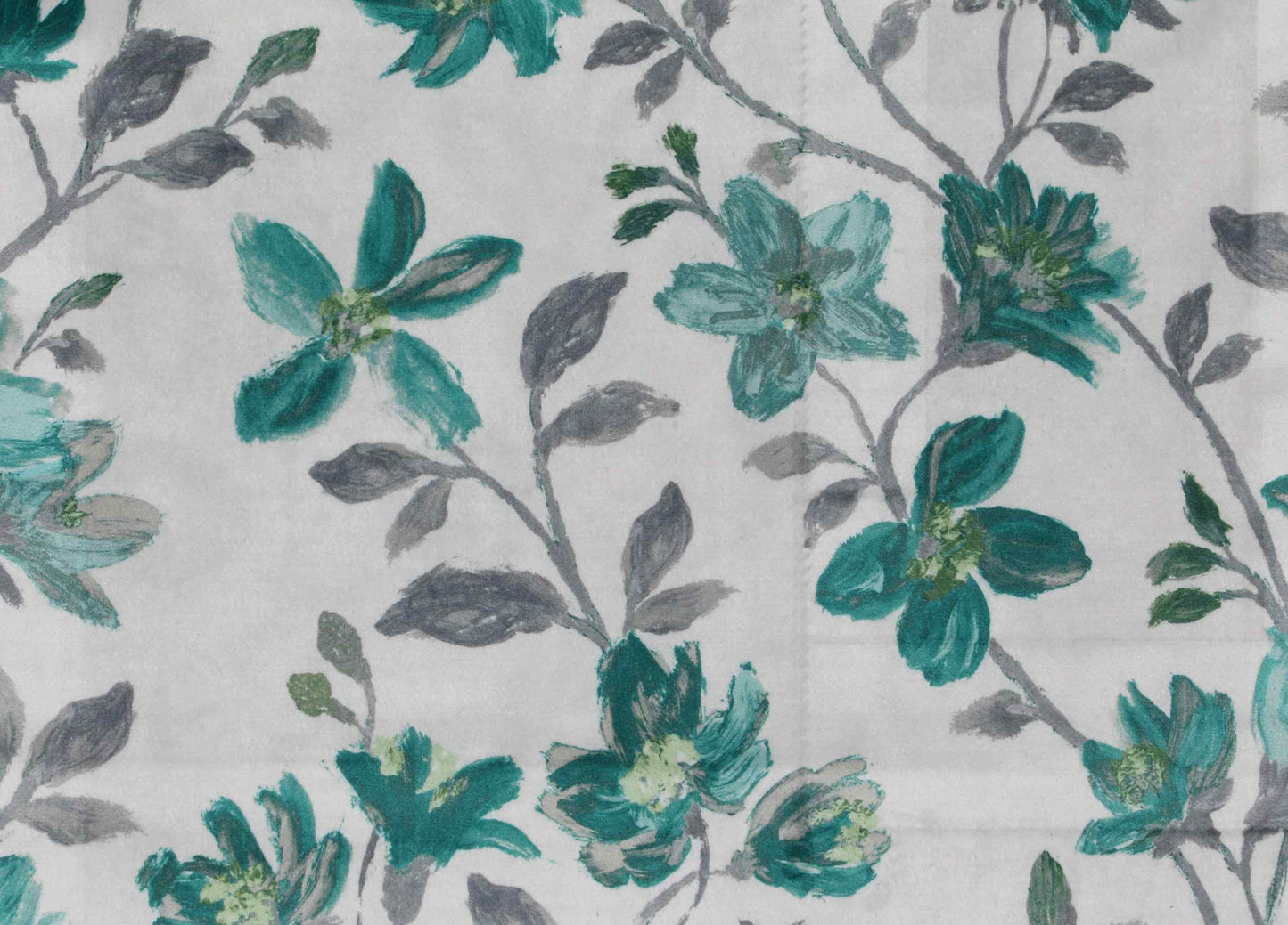 Self Design Flower Velvet Type Curtain - Green