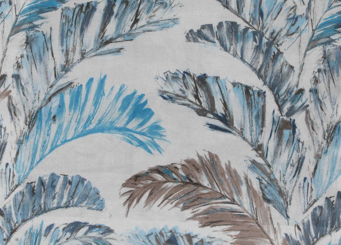 Self Design Leaf Velvet Type Curtain - Blue -CUZABLD - 12