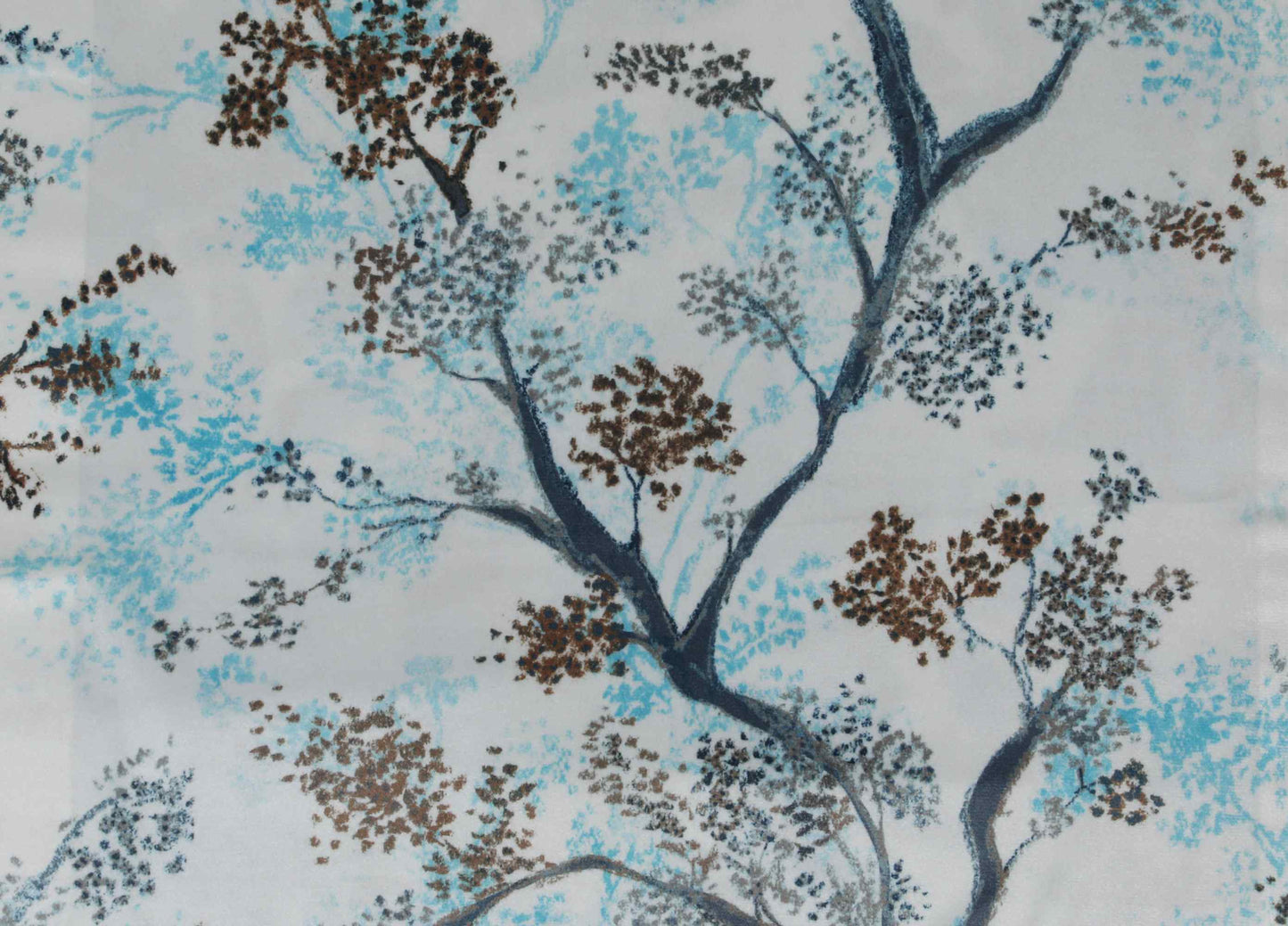 Self Design Tree Velvet Type Curtain - Blue
