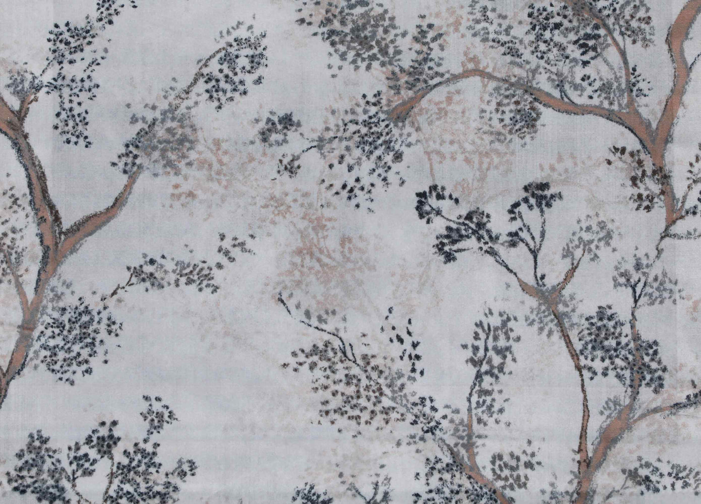 Self Design Tree Velvet Type Curtain - Grey