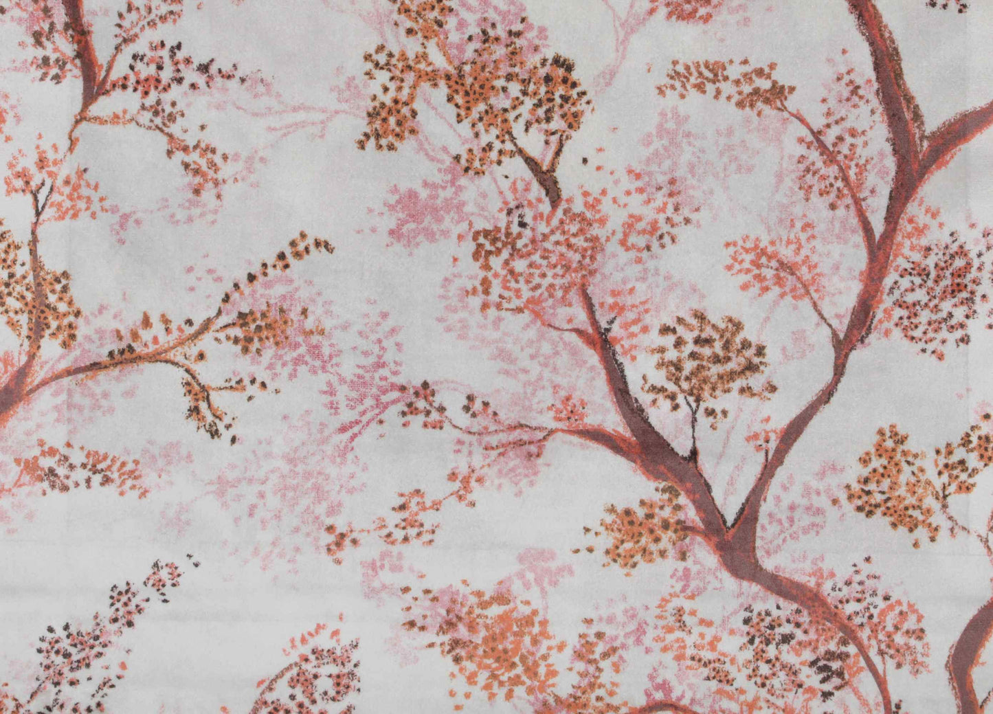 Self Design Tree Velvet Type Curtain - Orange