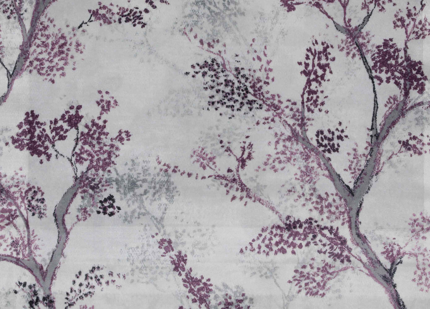 Self Design Tree Velvet Type Curtain - Violet
