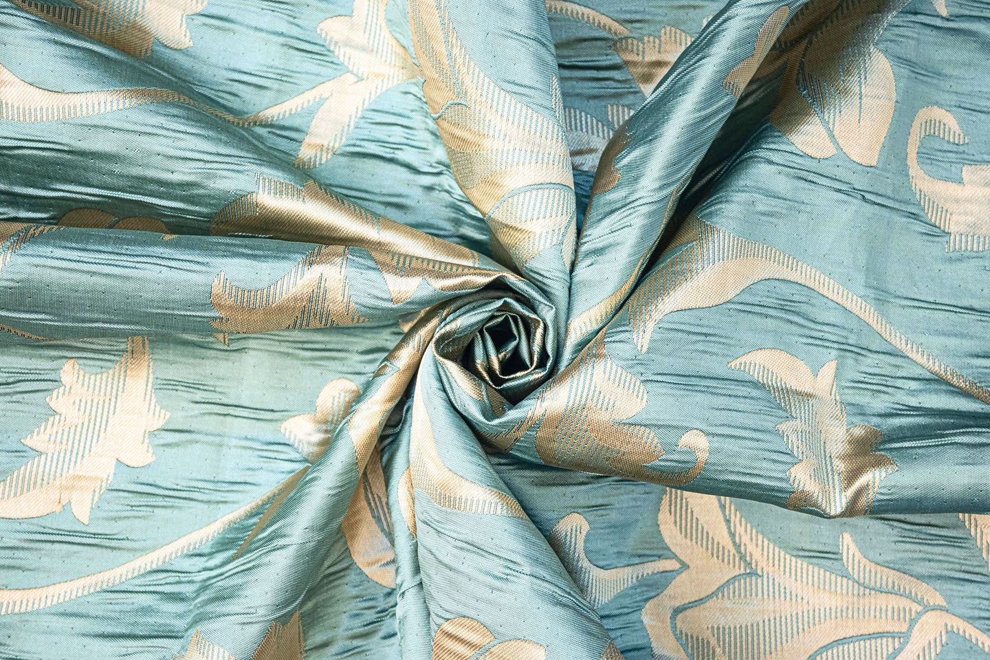 Pack of 2 Curtains - Botanical Design Aqua