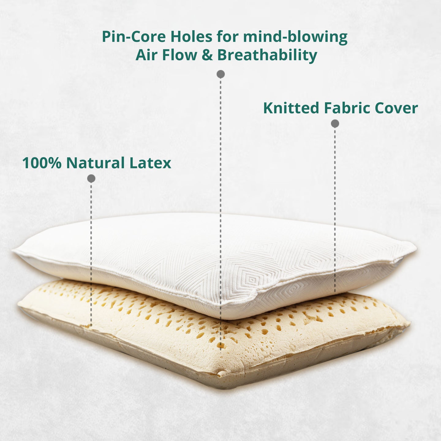 Orthopedic Natural Latex Sleep Pillow (Queen Size)