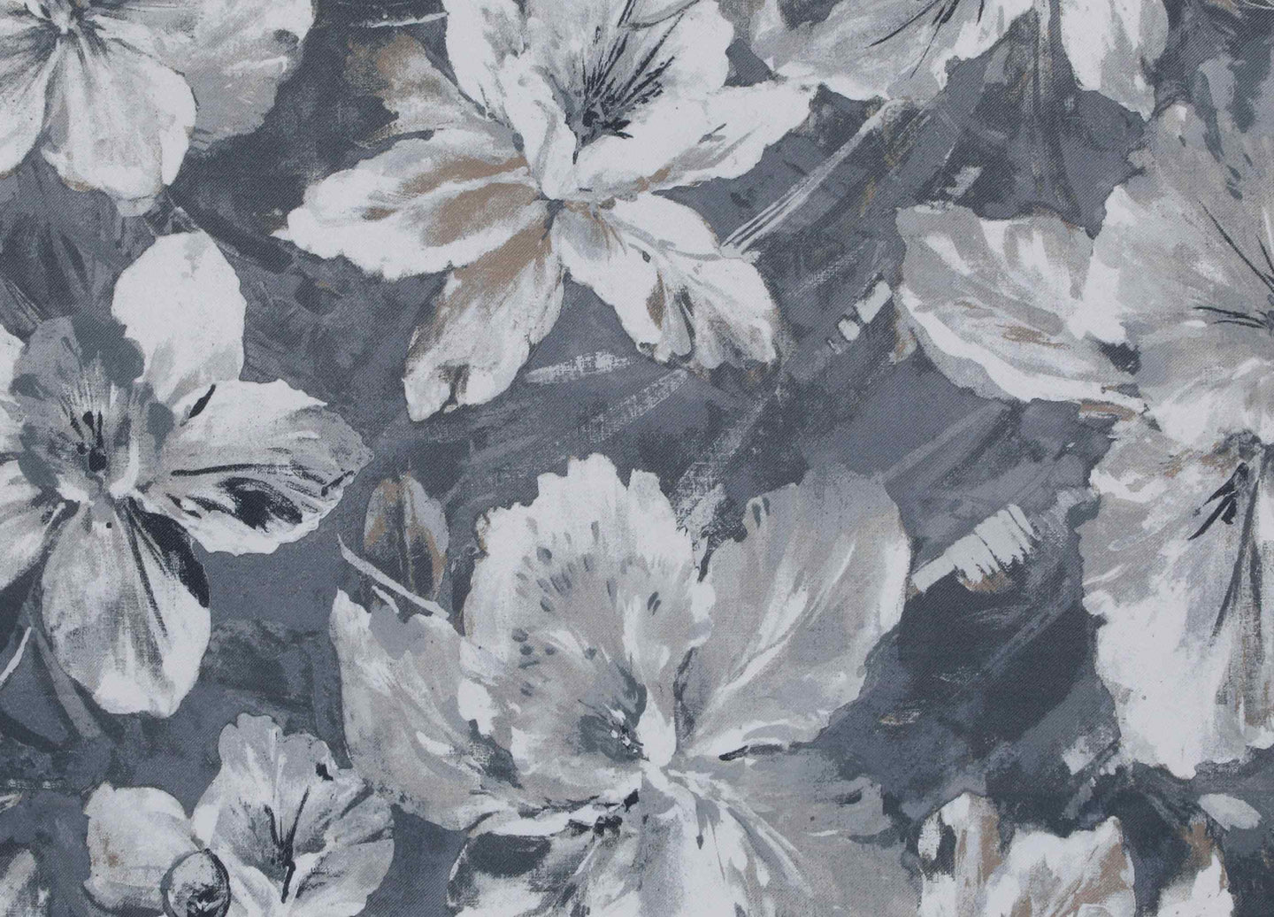 Big Flower Design Curtain - Grey