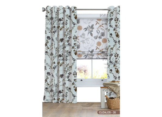 Branch Flower Curtain - Brown