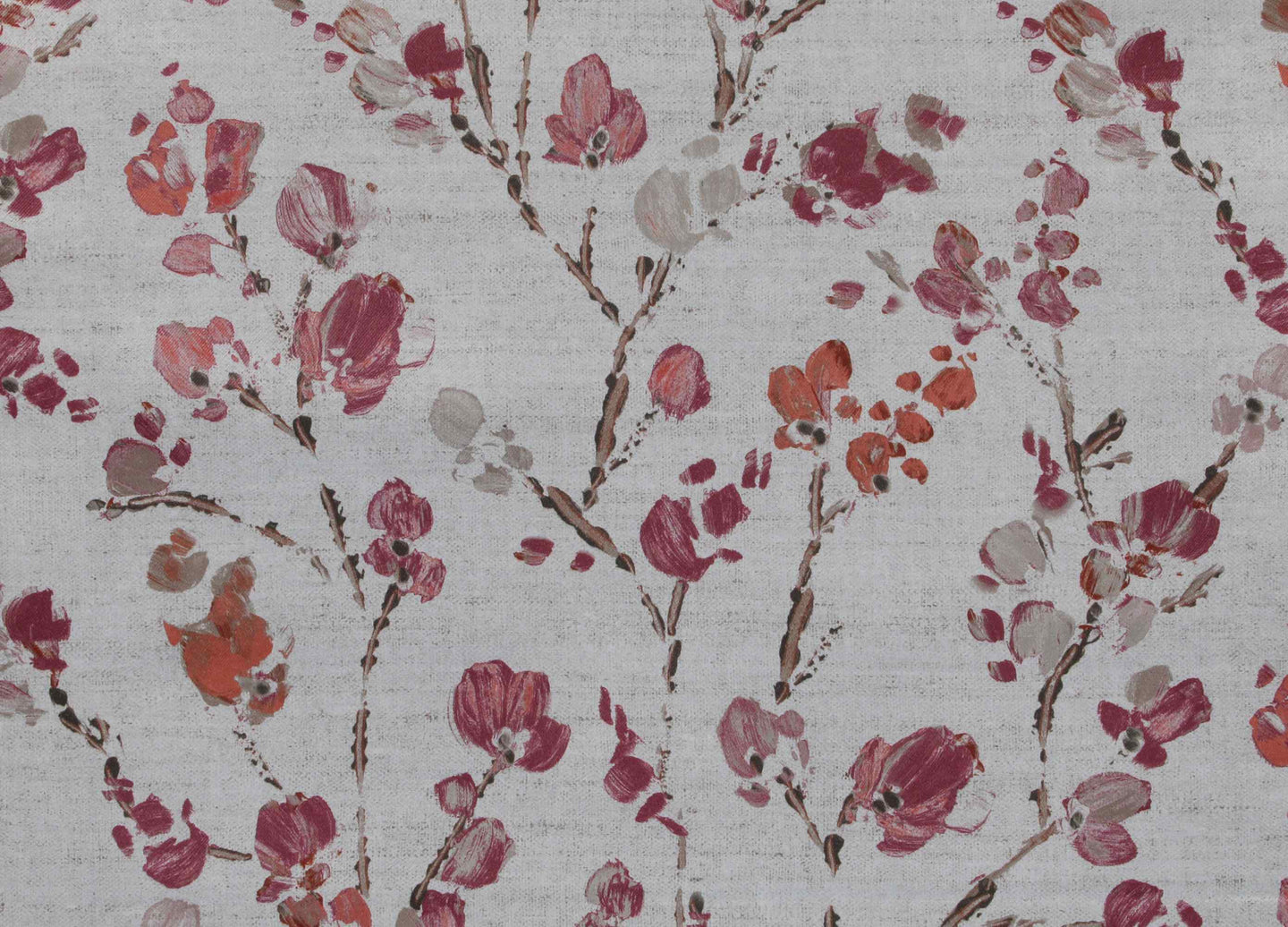 Branch Flower Curtain - Maroon