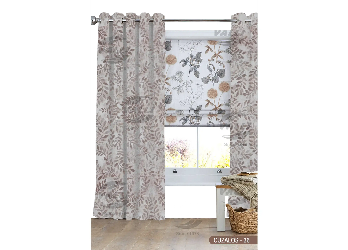 Branch Leaf Curtain - Brown