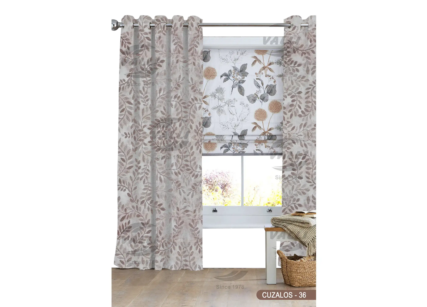 Branch Leaf Curtain - Brown