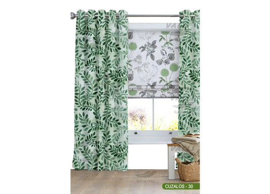 Branch Leaf Curtain - Green