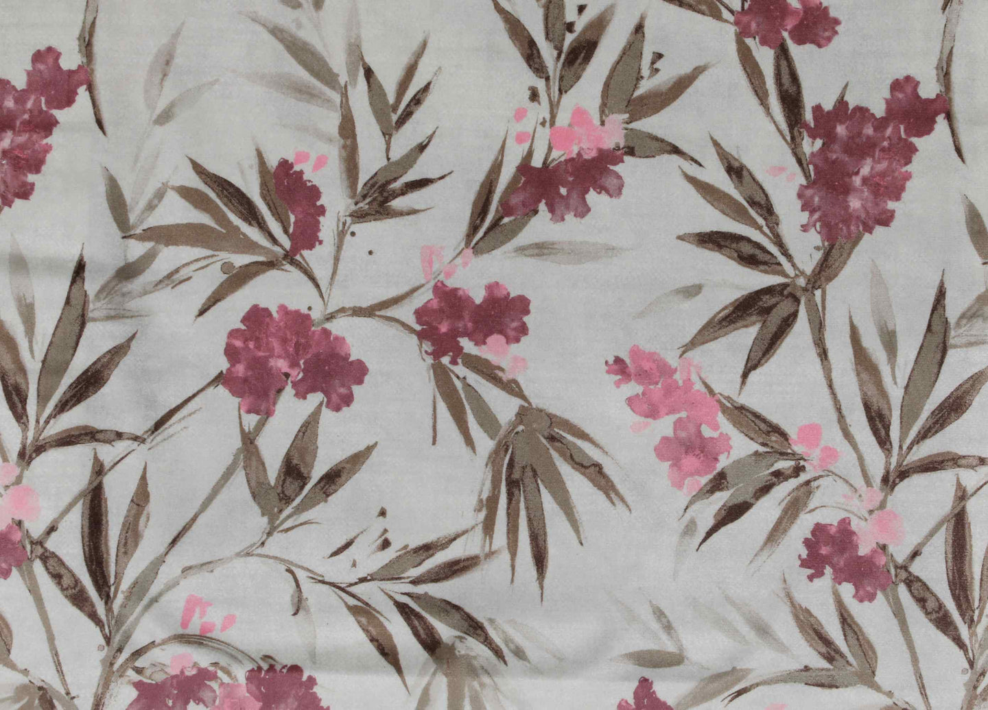 Self Design Branch Leaf Velvet Type Curtain - Pink