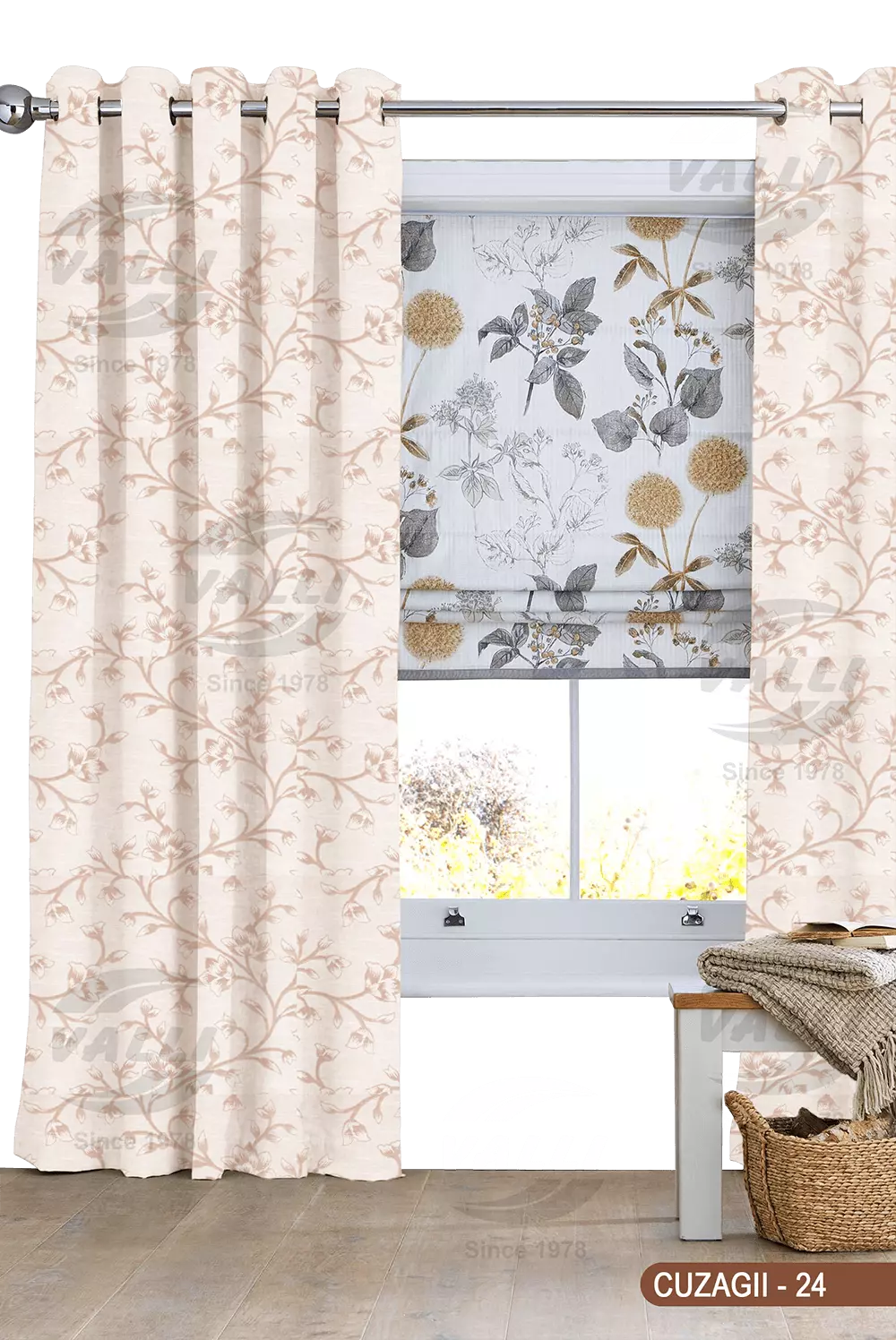 Flower Curtain - Beige