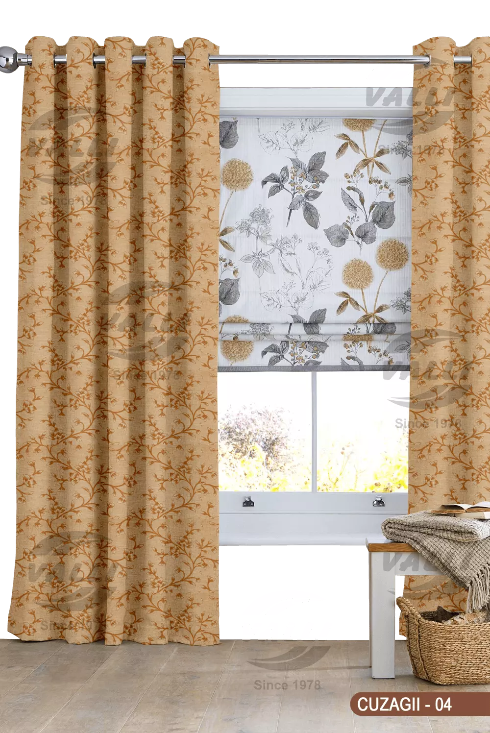 Flower Curtain - Gold