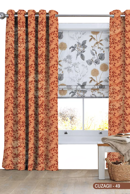 Flower Curtain - Maroon