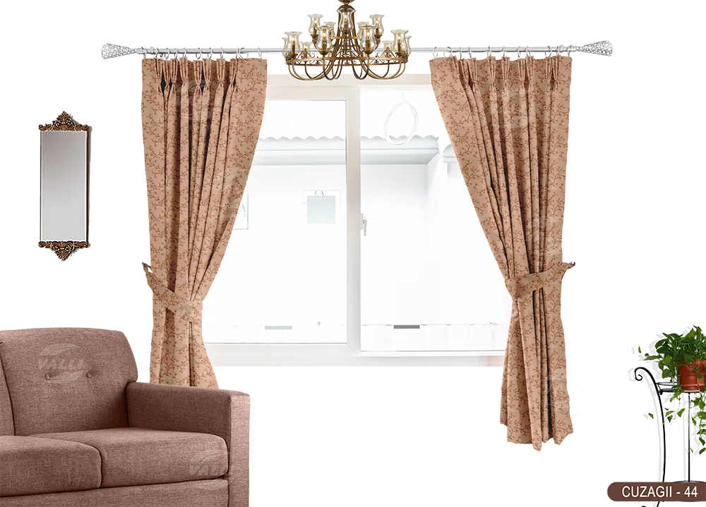 Flower Curtain - Dark Brown