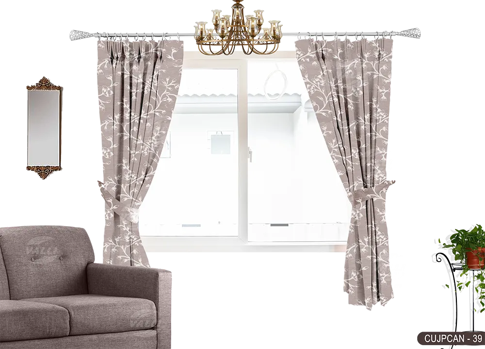 Flower Curtain - Light Brown