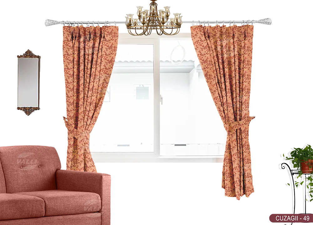 Flower Curtain - Maroon