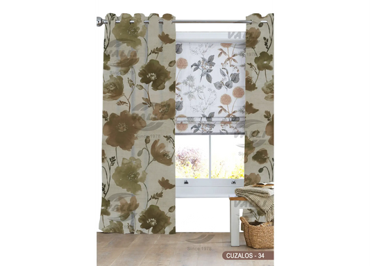 Flower Curtain - Brown