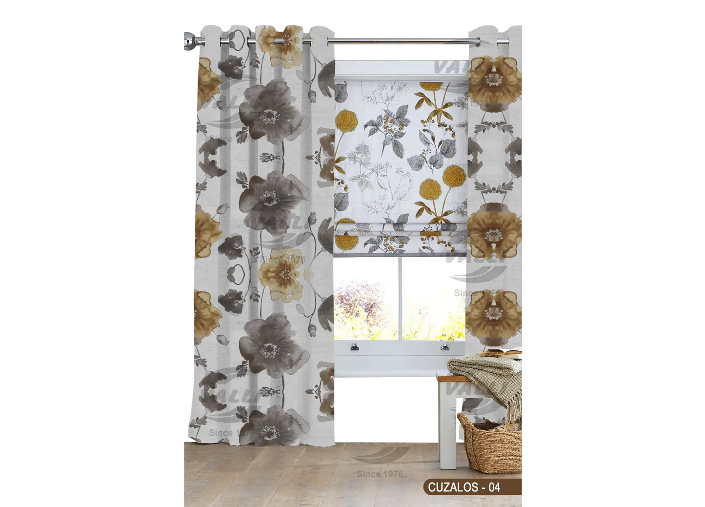 Flower Curtain - Mustard