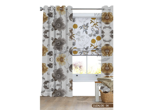 Flower Curtain - Mustard