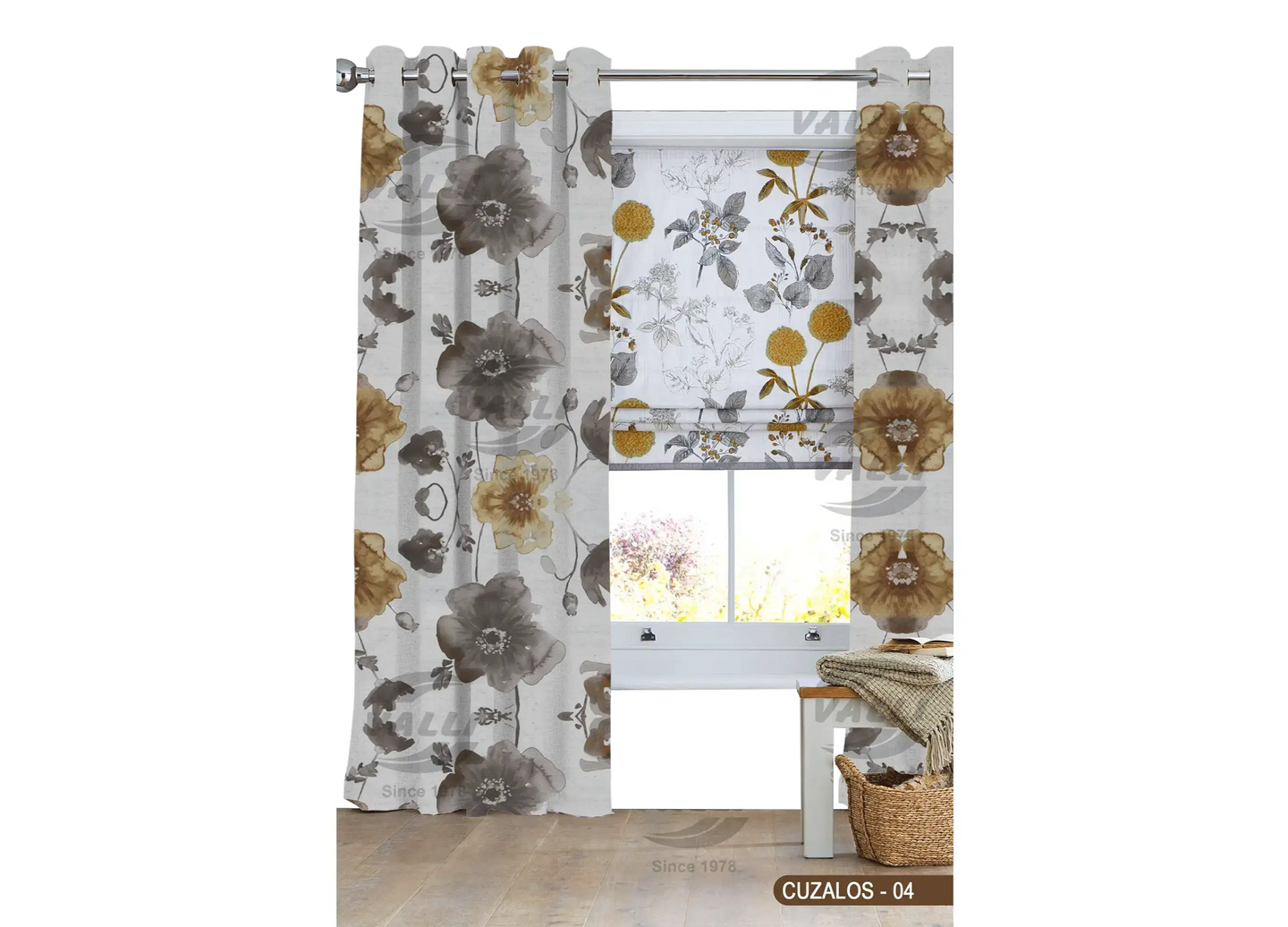 Flower Curtain - Mustard