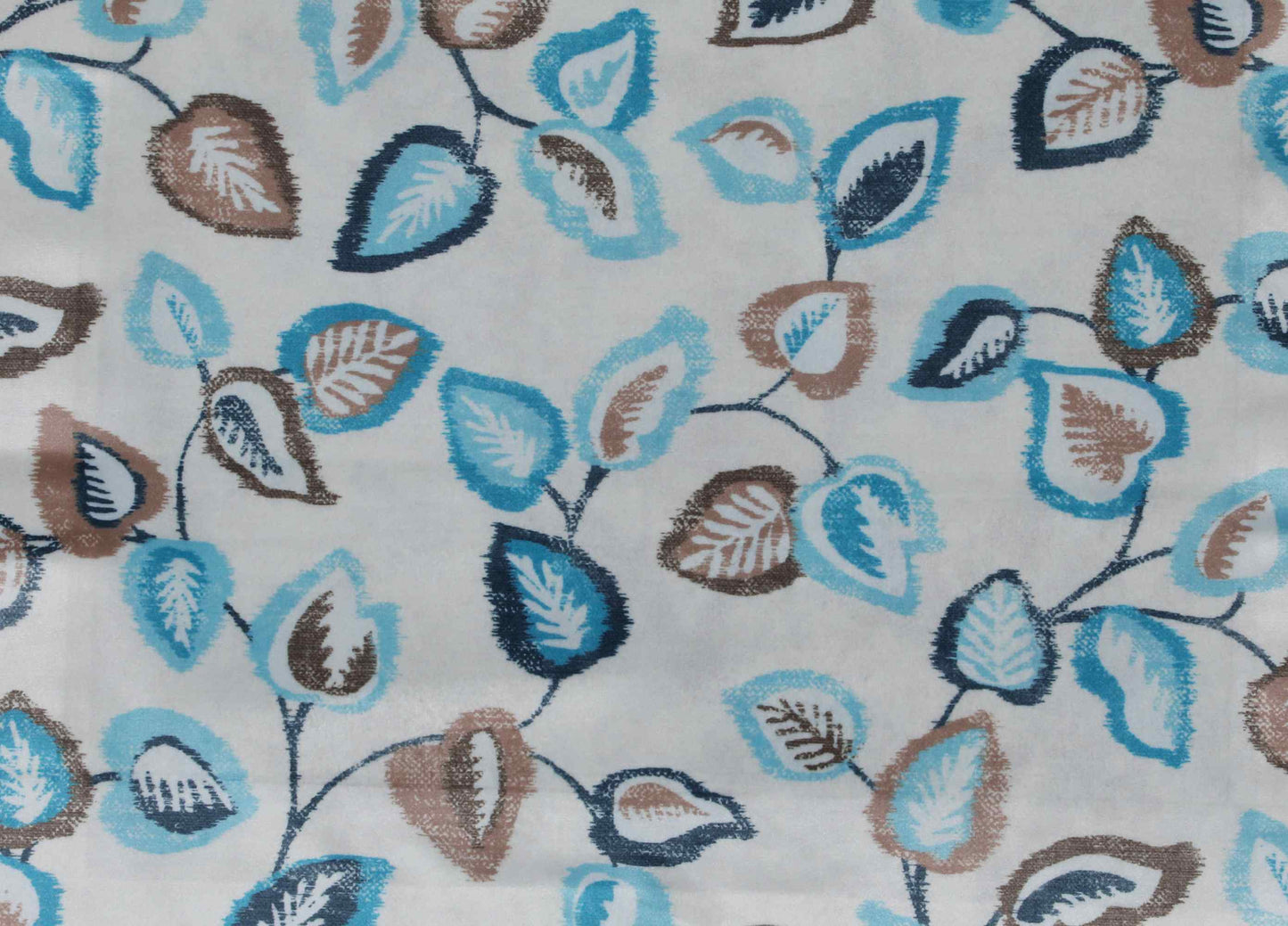 Self Design Leaf Velvet Type Curtain - Blue - CUZABLD - 08