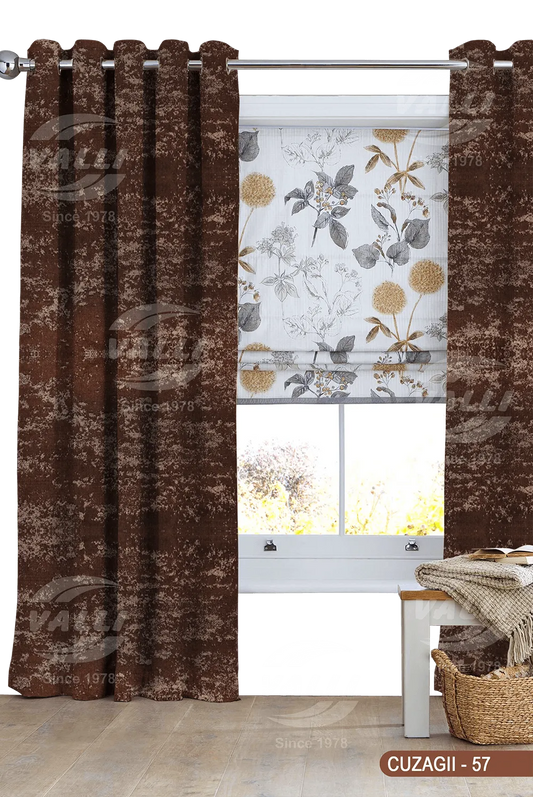 Self Design Curtain - Coffee Brown - CUZAGII - 57