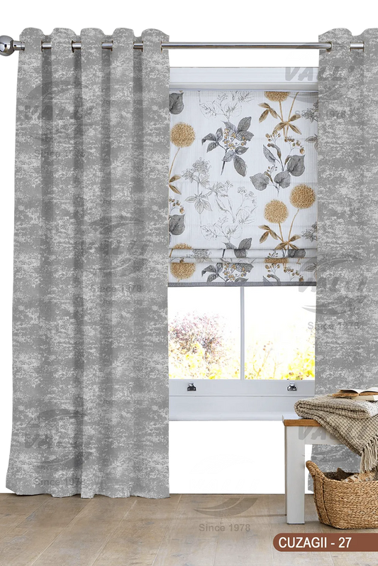 Self Design Curtain - Grey - CUZAGII - 27