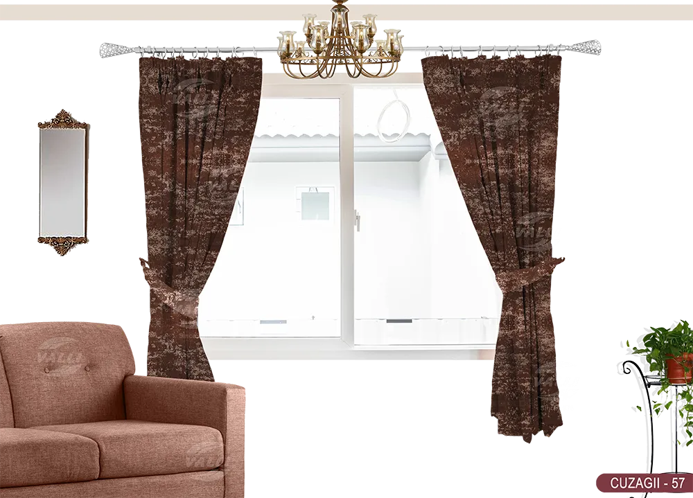 Self Design Curtain - Coffee Brown - CUZAGII - 57