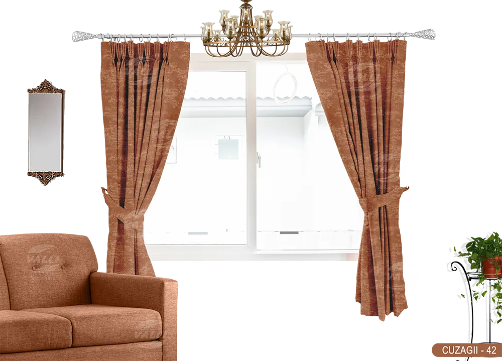 Self Design Curtain - Dark Brown - CUZAGII - 42