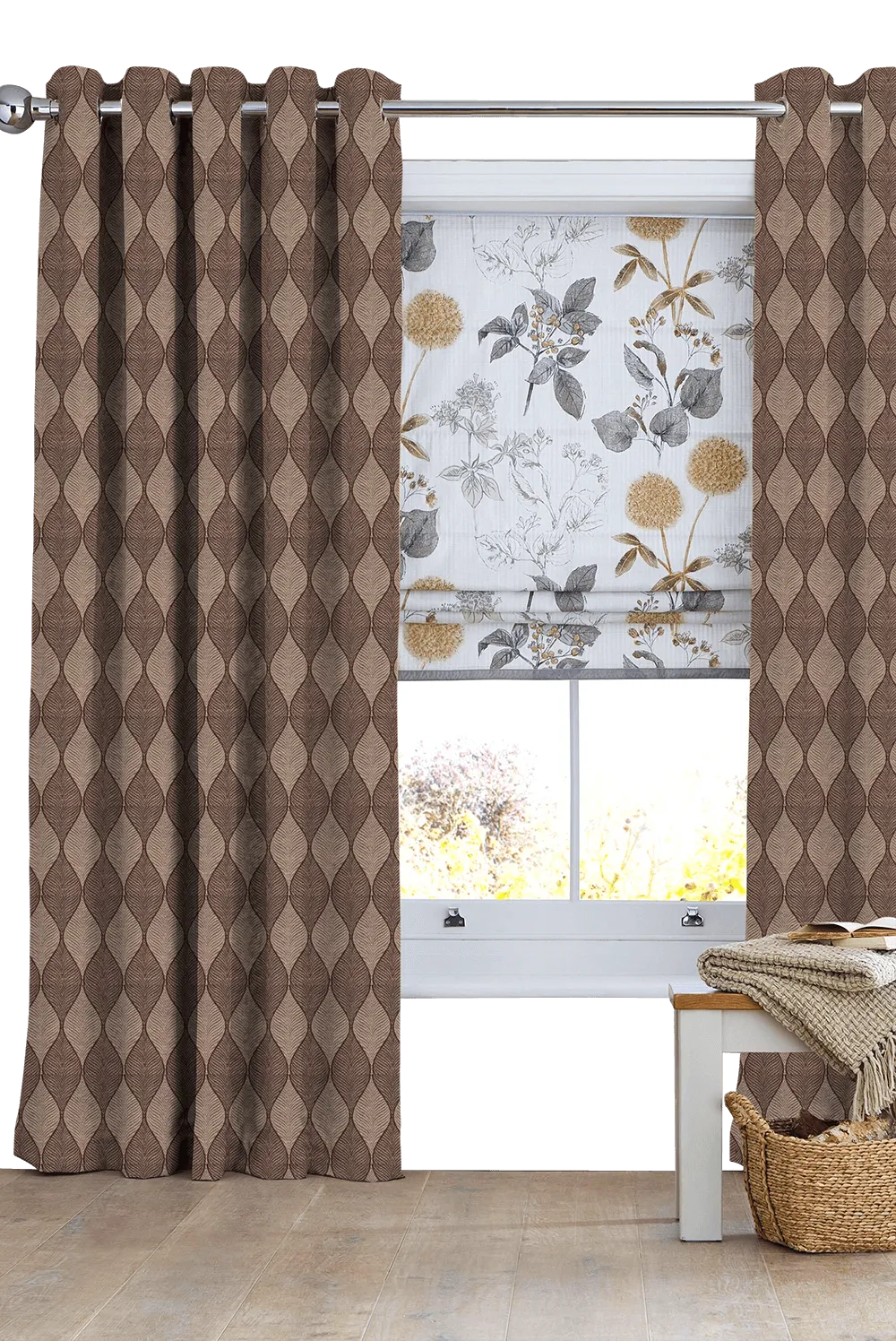 Self Design Curtain - Coffee Brown - CUZAGII - 60