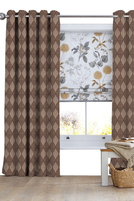 Self Design Curtain - Coffee Brown - CUZAGII - 60