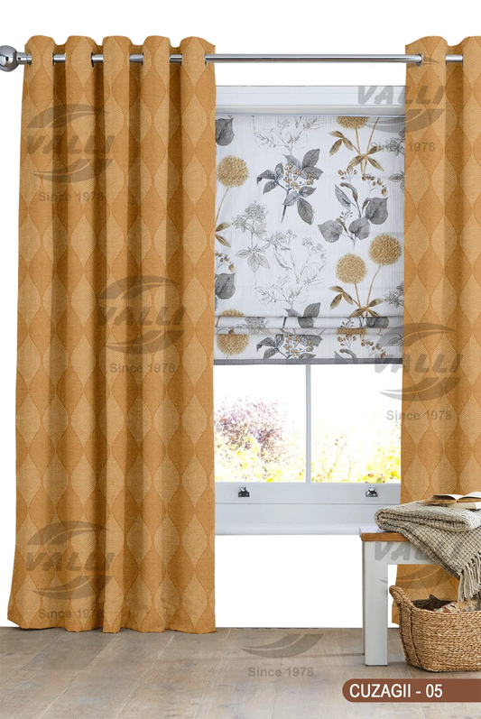 Self Design Curtain - Gold - CUZAGII - 05