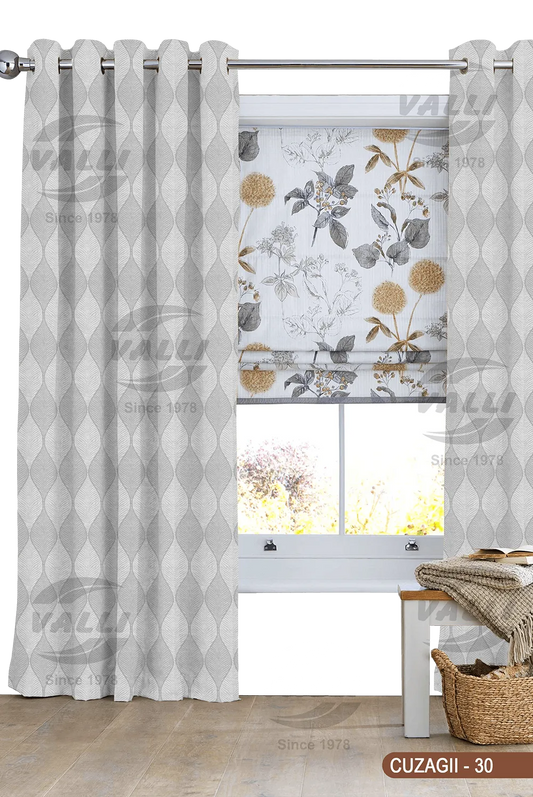 Self Design Curtain - Grey - CUZAGII - 30