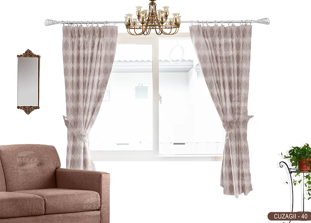 Self Design Curtain - Light Brown - CUZAGII - 40