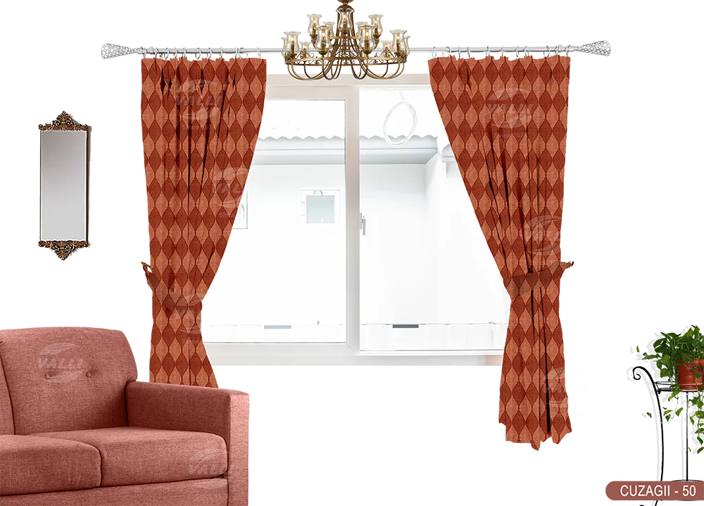 Self Design Curtain - Maroon - CUZAGII - 50