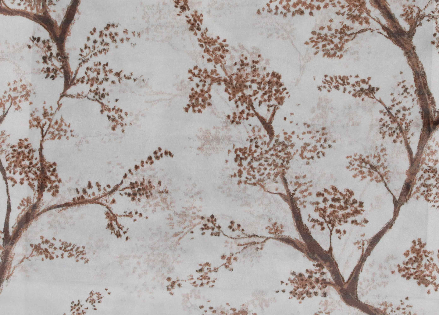 Self Design Tree Velvet Type Curtain - Brown