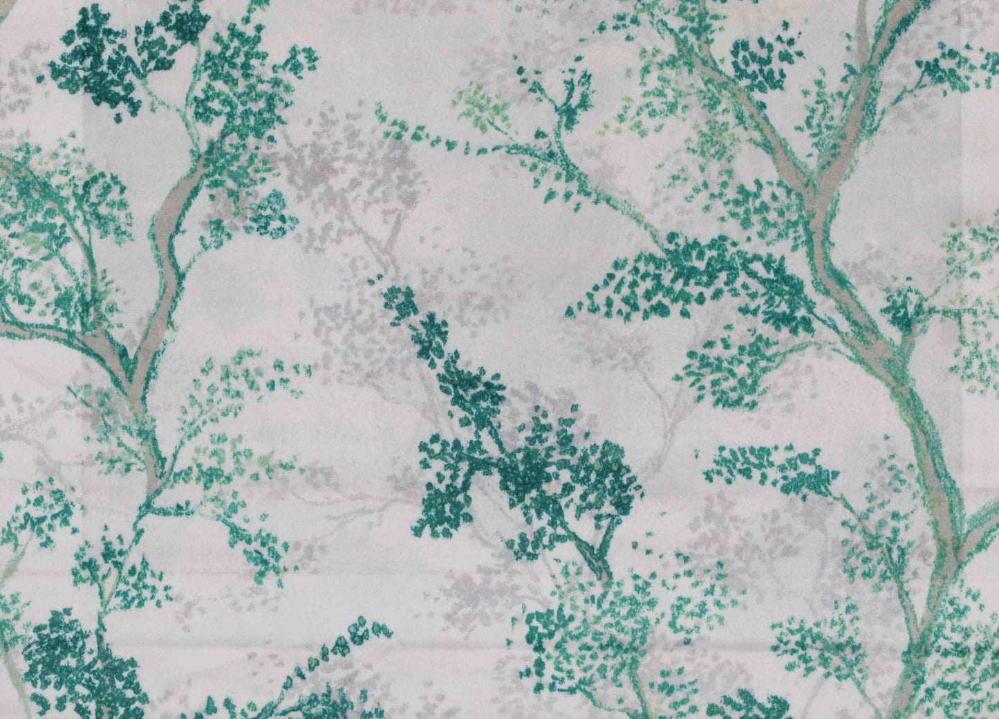 Self Design Tree Velvet Type Curtain - Green