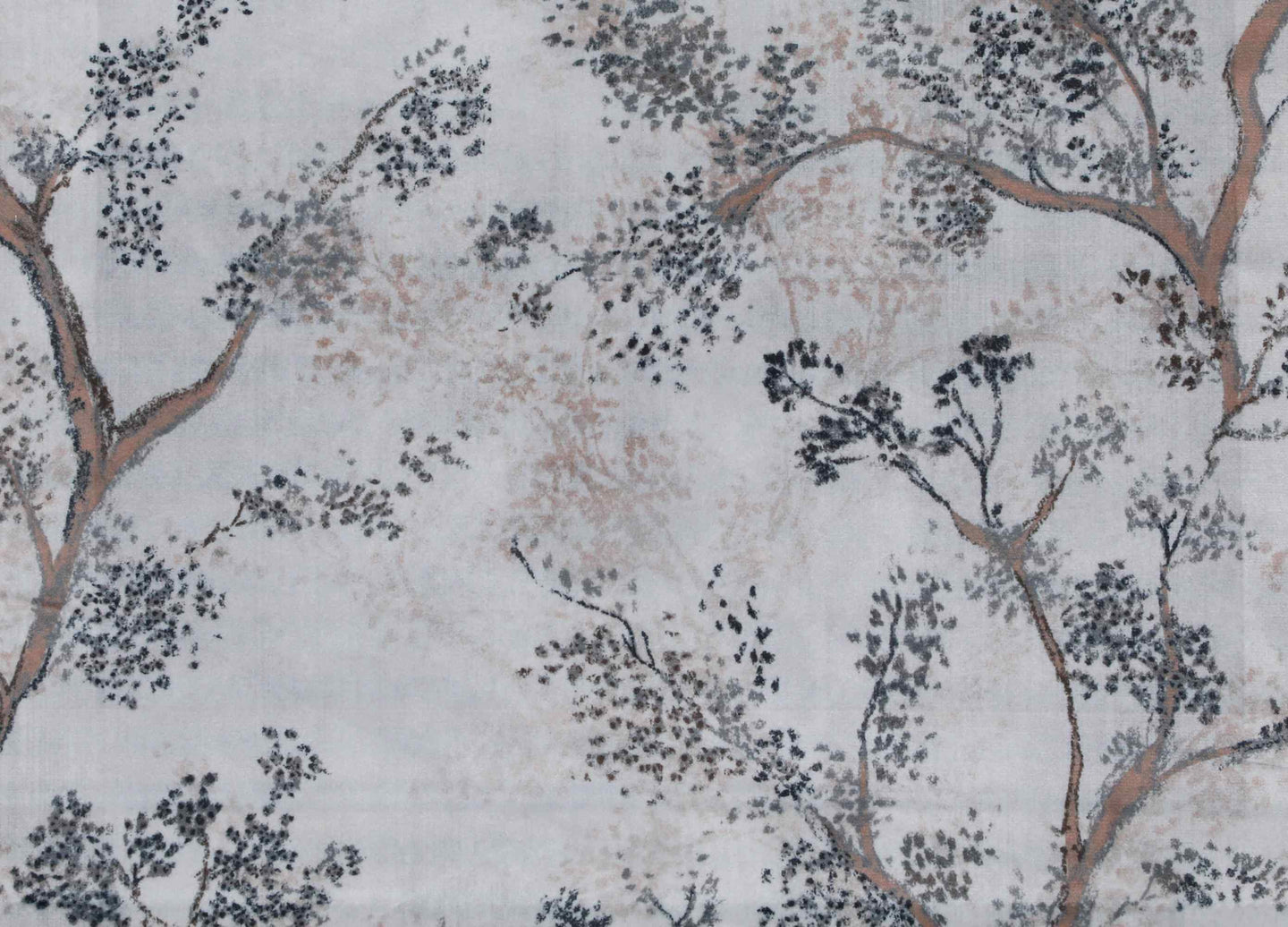 Self Design Tree Velvet Type Curtain - Grey