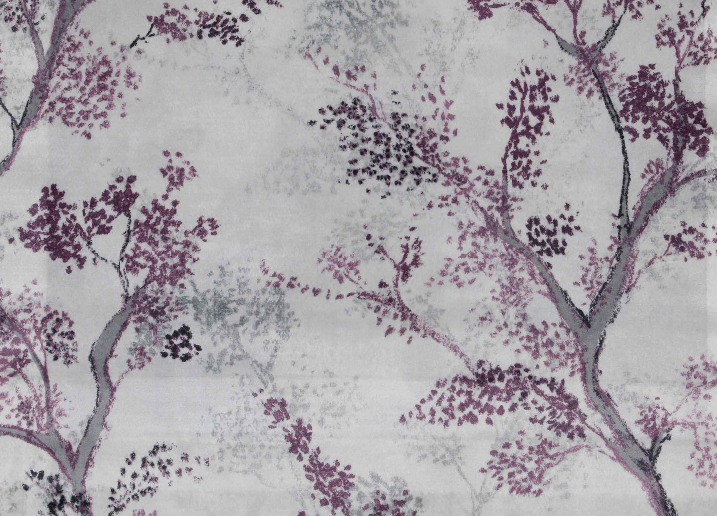 Self Design Tree Velvet Type Curtain - Violet